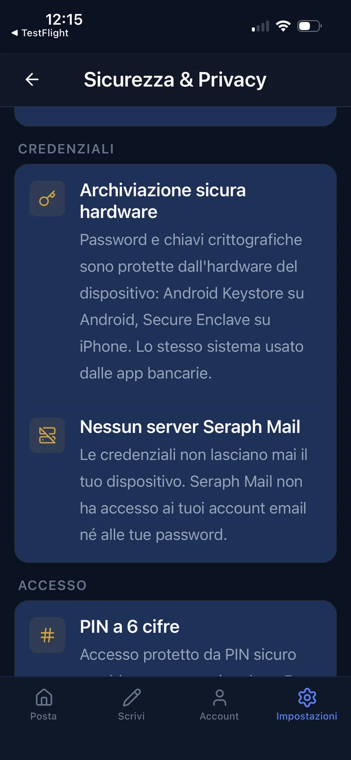Archivio sicuro Seraph Mail